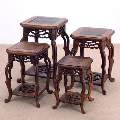 Redwood Crafts Mořský koník Čtvercový podstavec, Podivný nefrit, Kamenný květ, Bonsajová pečeť, Konvice na čaj, Dřevěný držák, Malý držák na květiny