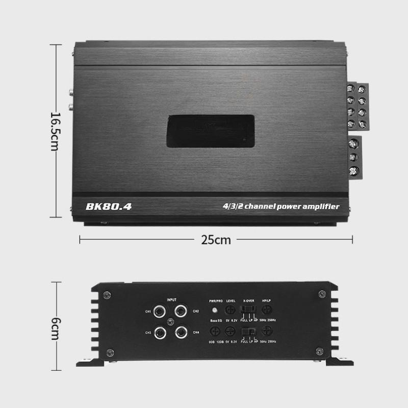 4 Channel Car Power Amplifier Portable Stereo Bass Speaker High Power Car Audio Modification System 25* 16.5 * 6cm