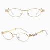 INS Rhinestone Sunglasses Bling Oval Women Sunglasses Anti-Blue Light Spectacles  Outdoor