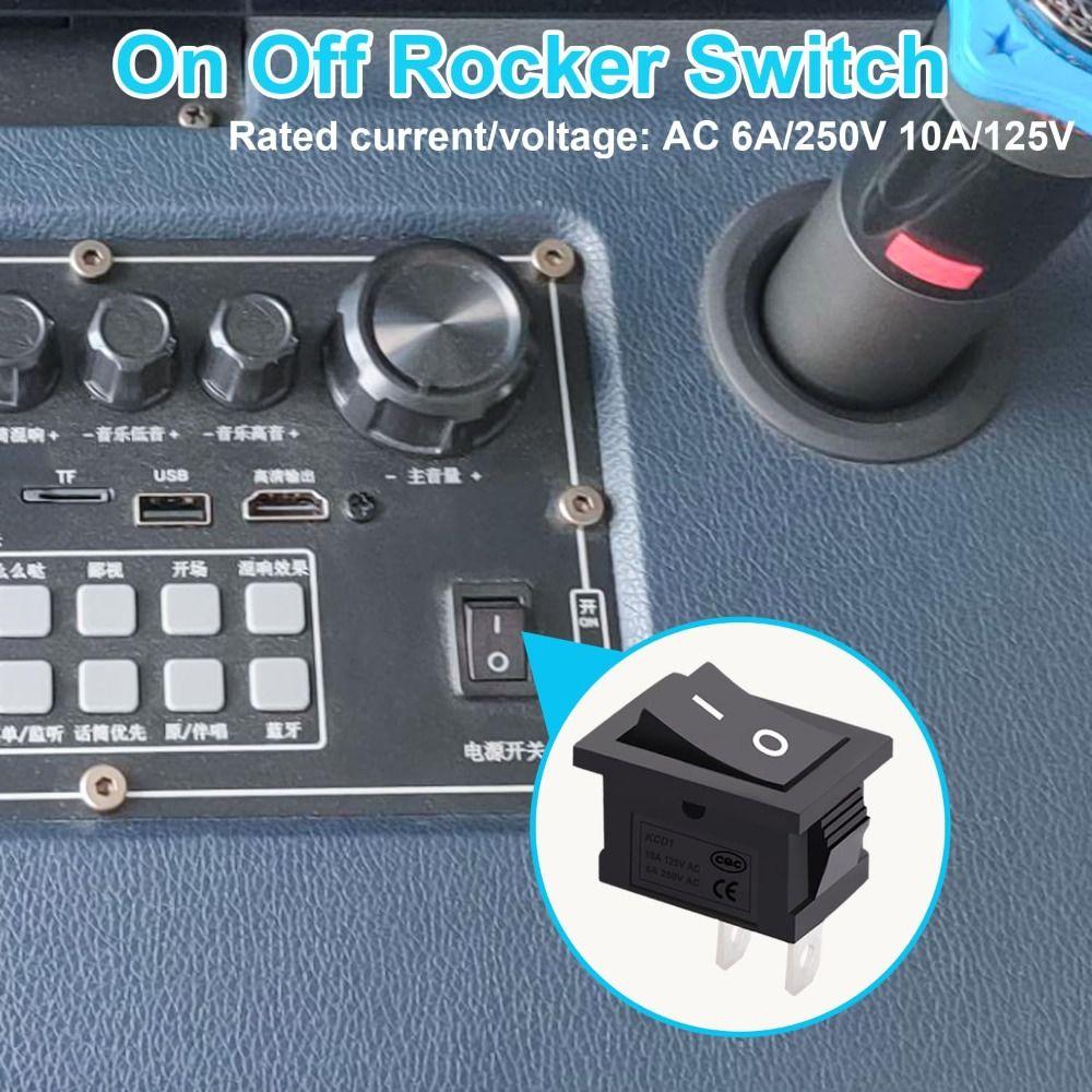 Small Rocker 2 Pin Round Rocker Switch 12 Volt DC Black Toggle Switch ON-OFF 2nd Gear, 2nd Foot Circular Switch RV Use