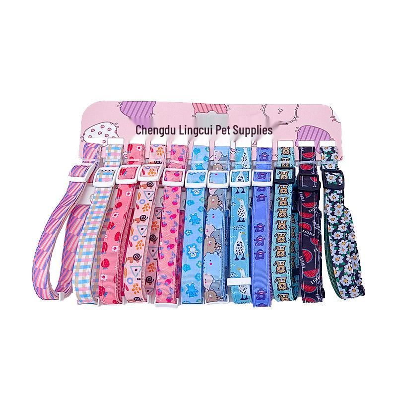 

12-Piece Adjustable Dog Collar and Cat Neck Ring Set with Cute Bell 1.0 cm (Suggested for 2-7 lbs)