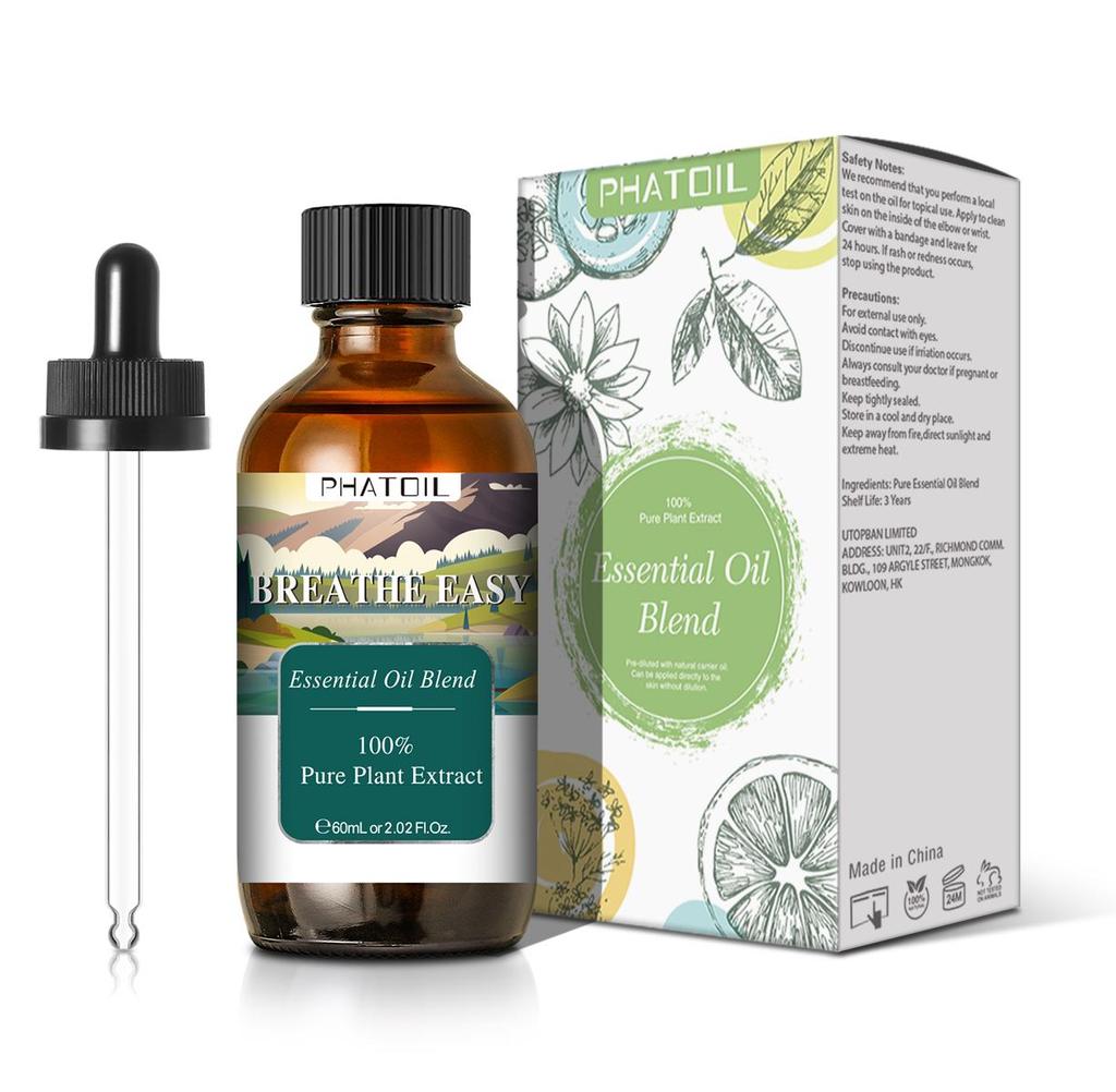 PHATOIL 60ML Essential Oil Blend for Anxiety Ease Sleep Easy Mosquito Repellent Pure Essential Oils and Carrier Oil for Slimming Hair Growth