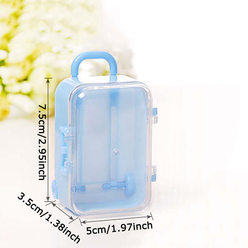 WTEMPO 12 STÜCK Kreative Kofferförmige Plastik-Geschenkboxen Partydeko Süßigkeitenboxen Klappdeckel-Verpackungsboxen zur Aufbewahrung und zum Verschenken empfindlicher Gegenstände