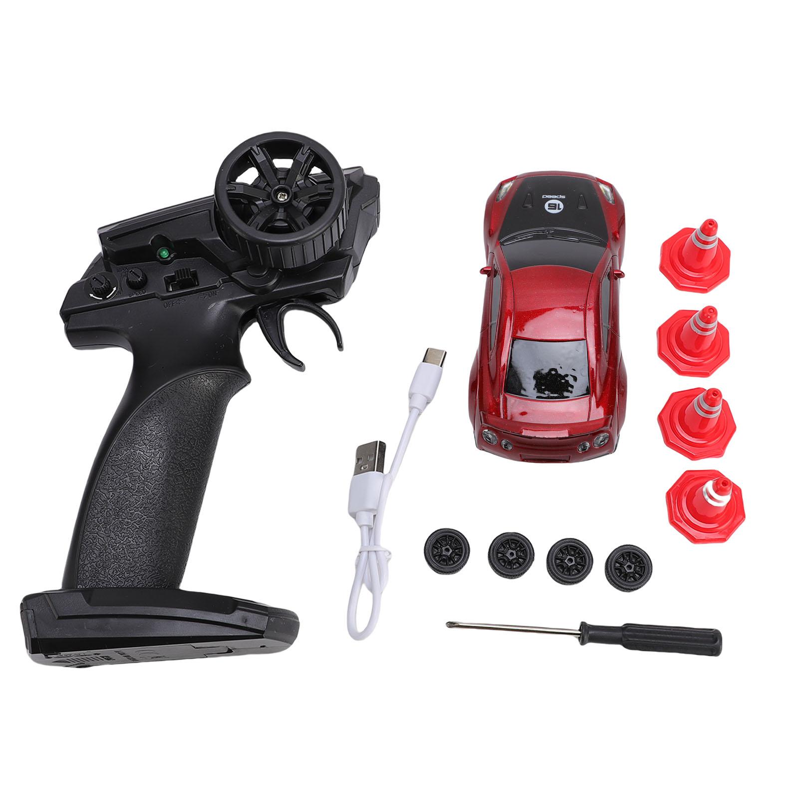 

1:43 Scale RC Drift Car with Lights 4WD High Speed Remote Control Racing Sports Car Toy for Kids Adults Teen Red