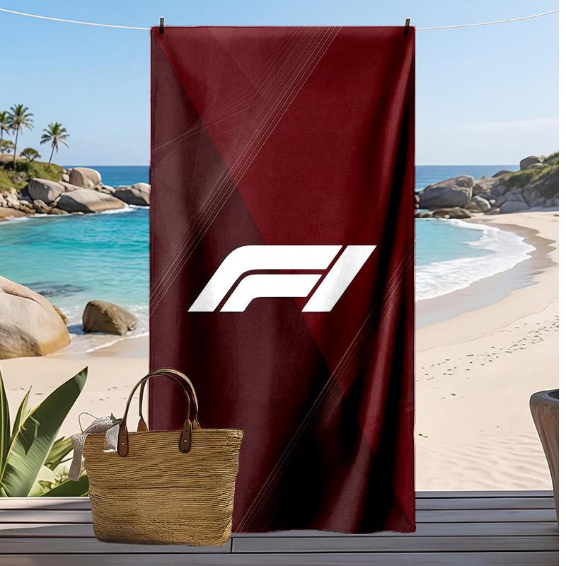 Asciugamano da Spiaggia Stampa F1 Morbido Portatile Asciugatura Rapida?Asciugamano Asciutto Per Piscina Vacanza Estiva Sport all'Aperto