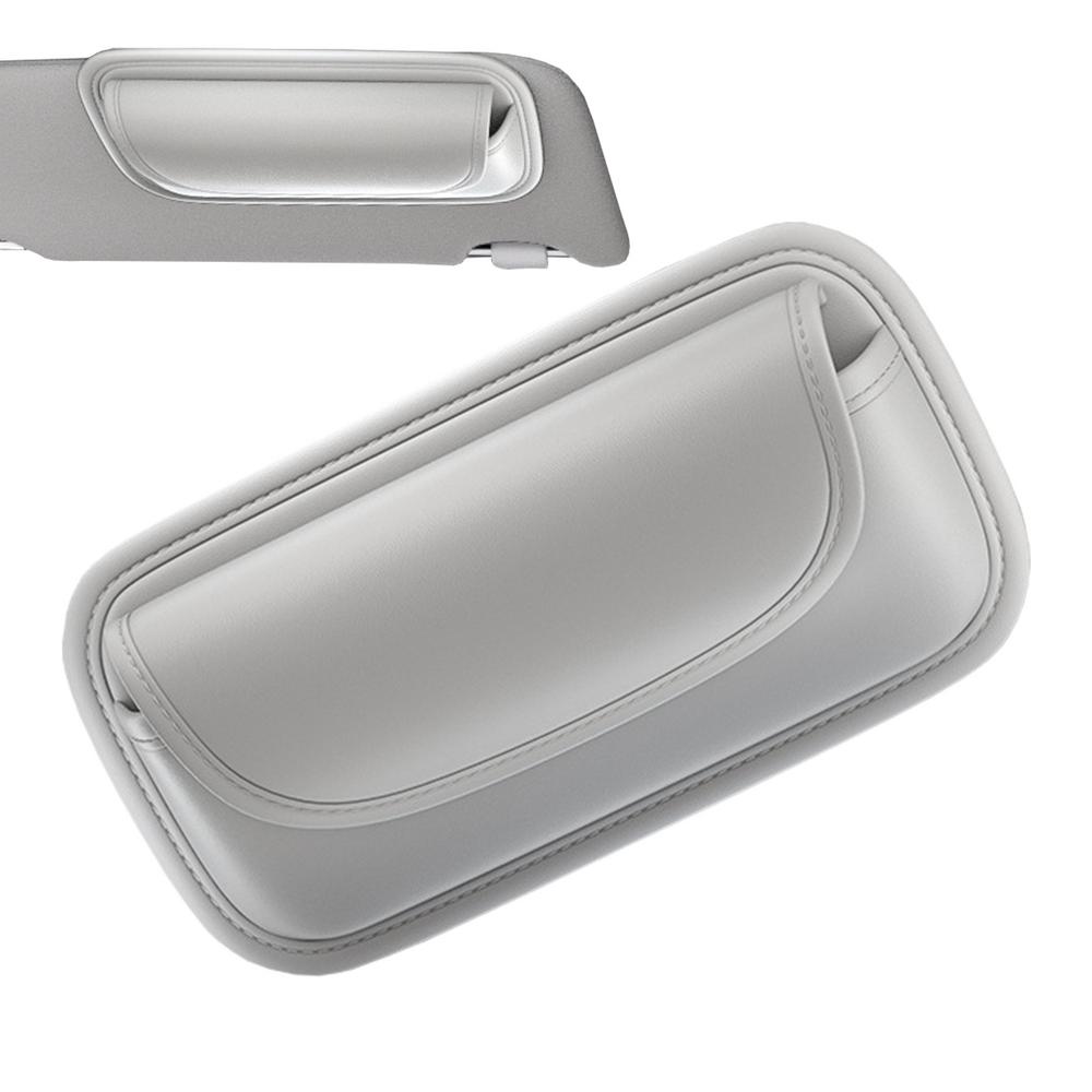 

Держатель для солнцезащитных очков для автомобиля с двойным зажимом, чехол для очков, солнцезащитный козырек, многофункциональный автомобильный аксессуар для организации салона автомобиля серый