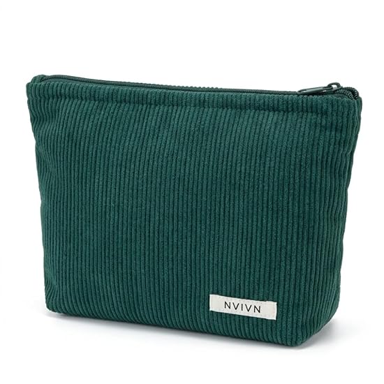 Cosmetic Pouch, Large Capacity, Corduroy, Stylish, Lightweight, Compact, Storage Pouch, Women's, Acc