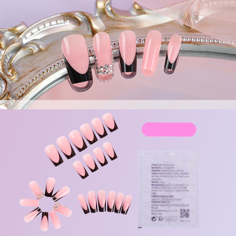 

2024 Горячие Продажи Роскошные Сверкающие Бриллиантовые Носимые Ногти с Французским Краем