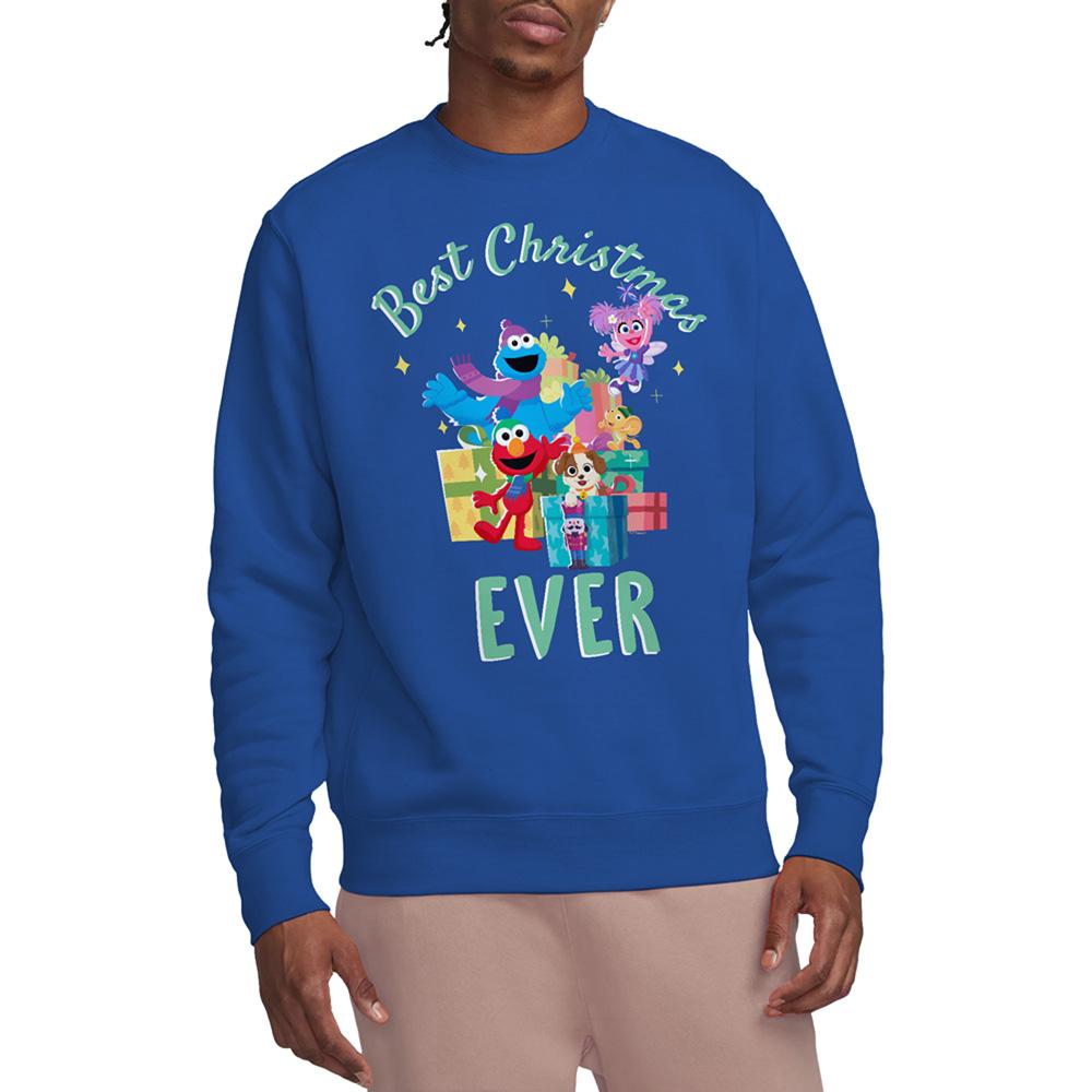 Sesame Street Unisex Adult Best Christmas Ever Characters Sweatshirt