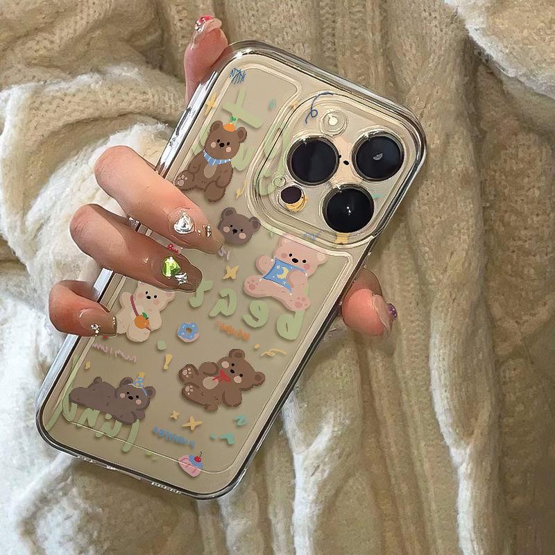 Animal Little Bear Collection for iPhone 17 Pro Max - Transparent Cartoon Case, Cute and New for Models 14, 15, 16, XS, 13 Pro.