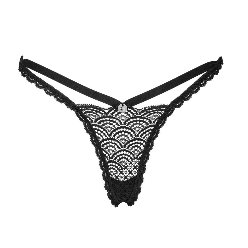 Obsessive - Sexy Black Thong with Decorative Strap Chemeris M/L