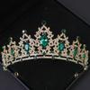 Bridal Headwear Green-Colour Women's Fashion Party Crown Girl Performance Tiaras