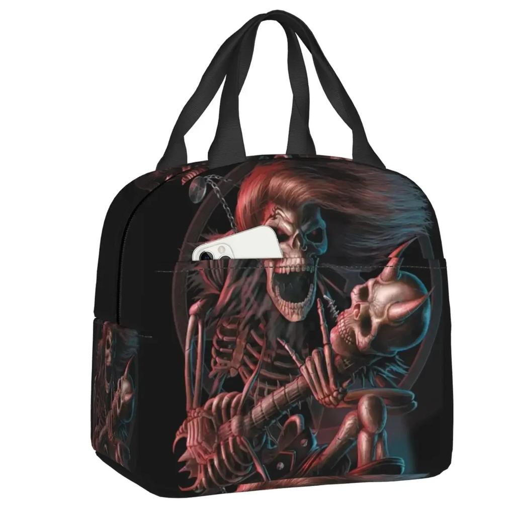 Evil Hands Skull Lunch Bag Leakproof Halloween Gothic Skeleton Thermal Cooler Insulated Lunch Box For Women Kids Food Tote Bags