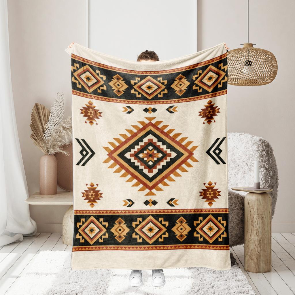 Bohemian Series Printed Blanket for Sofa Bed Travel Camping Living Room Office Conditioning Blanket for All Seasons Gifts