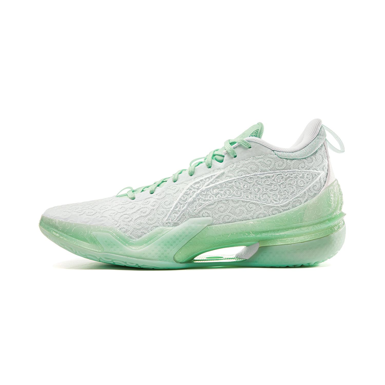 

new LiNing Knife 5 Cushioned Slip-Resistant Rebound Anti-Twist Mid-Top Performance Basketball Shoes Men s White Green 40