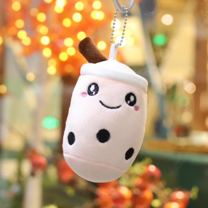 Cute Milk Tea Cup Pendant Plush Toy Cartoon Milk Tea Doll Bag Pendant Keychain