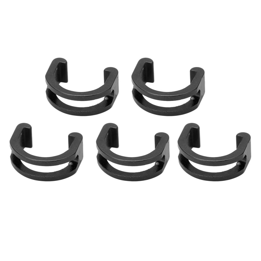 RISK 5pcs Set Aluminum Alloy Bicycle C Type Buckle Reusable U Shaped Snap Clamp for CyclingBlack