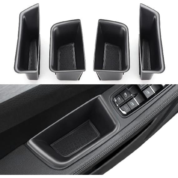 MARCHFA Car Door Tray Organizer Compatible For 2015- 2024 2025 Porsche Macan Accessories Interior Car Door Handle Ert Pocket Storage Box