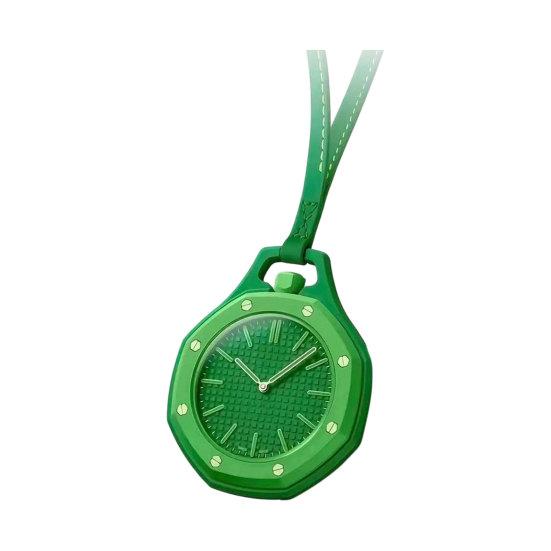 Orologio da tasca ottagonale colorato, Orologio analogico al quarzo meccanico, Orologio da tasca con cassa traforata con cinturino in ecopelle per uomo donna