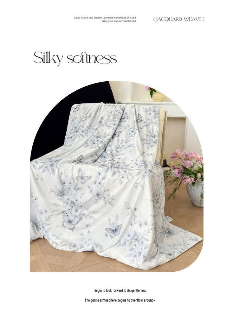 Summer Silk Quilt: Digital Print Floral Air Conditioning Comforter