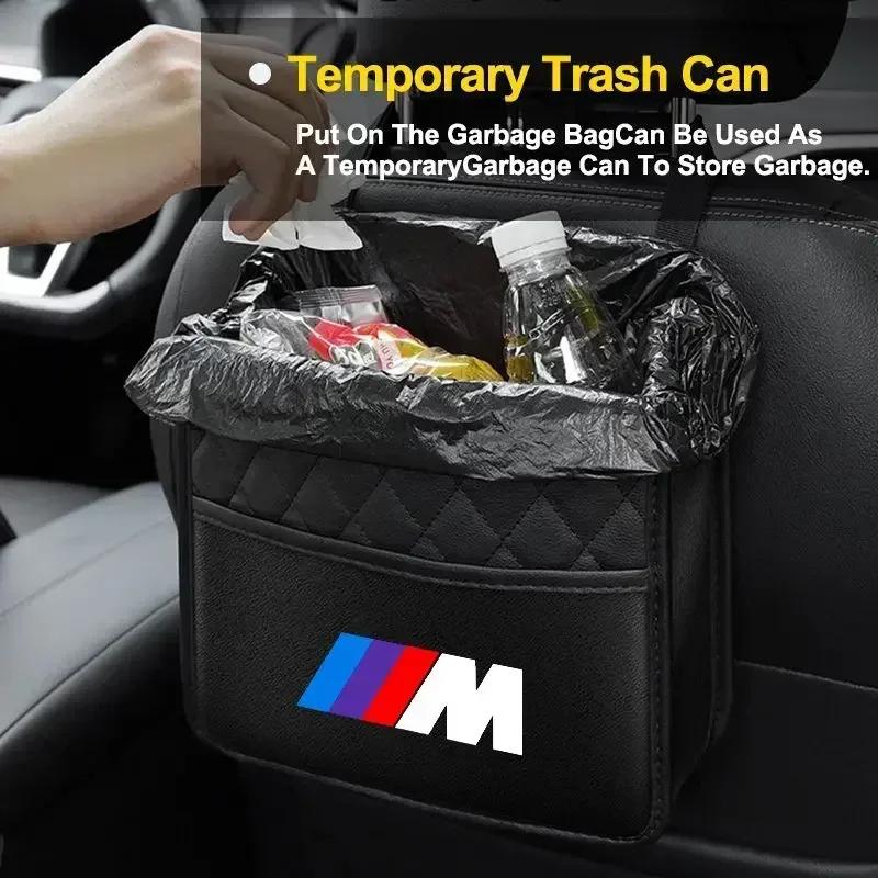 Car Back Seat Storage Bag Organizer Box Emblem Accessories For BMW E46 E39 E53 E36 F22 E87 E90 E91 E92 E65 X5 X3 1 3 5 7 Series