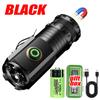 High Power Led Flashlights MINI Torch With 3 LED and Powerful Magnet Self-defense Lamp 5 Lighting Modes Bright Outdoor Lights