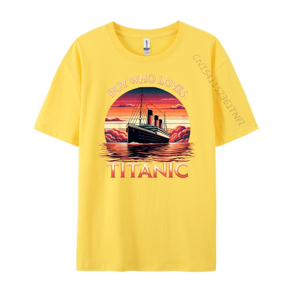 Kids Who Loves The Titanic XS Graphic T Shirts Youth T Shirt Men Vintage
