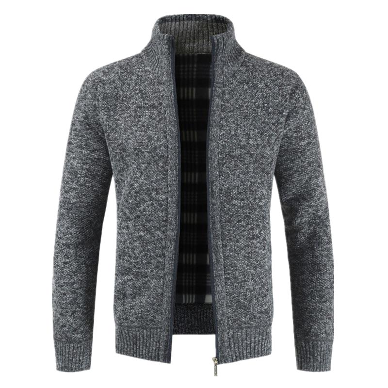 Zimní pánská bunda Slim Fit Stojanový límec Zip Bunda Pevná bavlna Silná teplá bunda