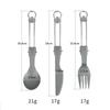 Half Polished Titanium Folding Spork Lightweight Foldable Camping Fork Spoon Portable Travel Kit Camping Supplies Hiking Picnic