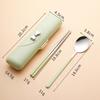 304 Stainless Steel Portable Cutlery Set: Leather Grain Bowknot Box with Korean Style Spoon, Fork, and Chopsticks.