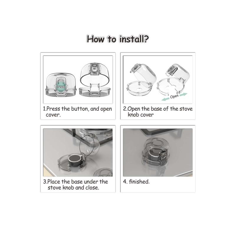 Sichtbare Hitzebeständige Kindersichere Herdknopf-Abdeckungen