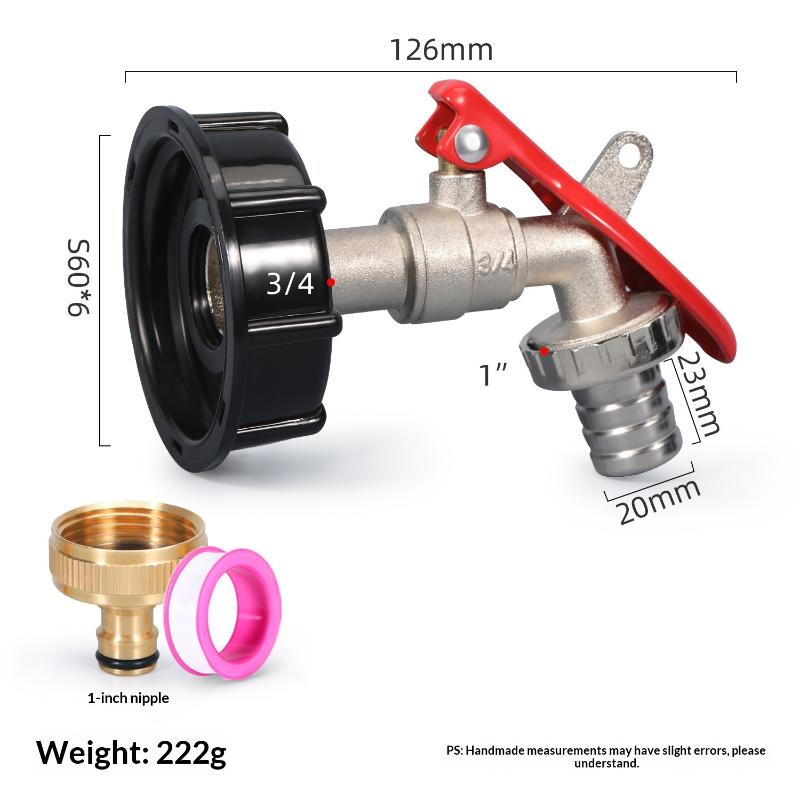 Brass Ibc Tank Valve Faucet With Lock 1/2 Inch Tonne Switch Adapter Zinc Alloy Water Tap For Ibc Tank Accessories
