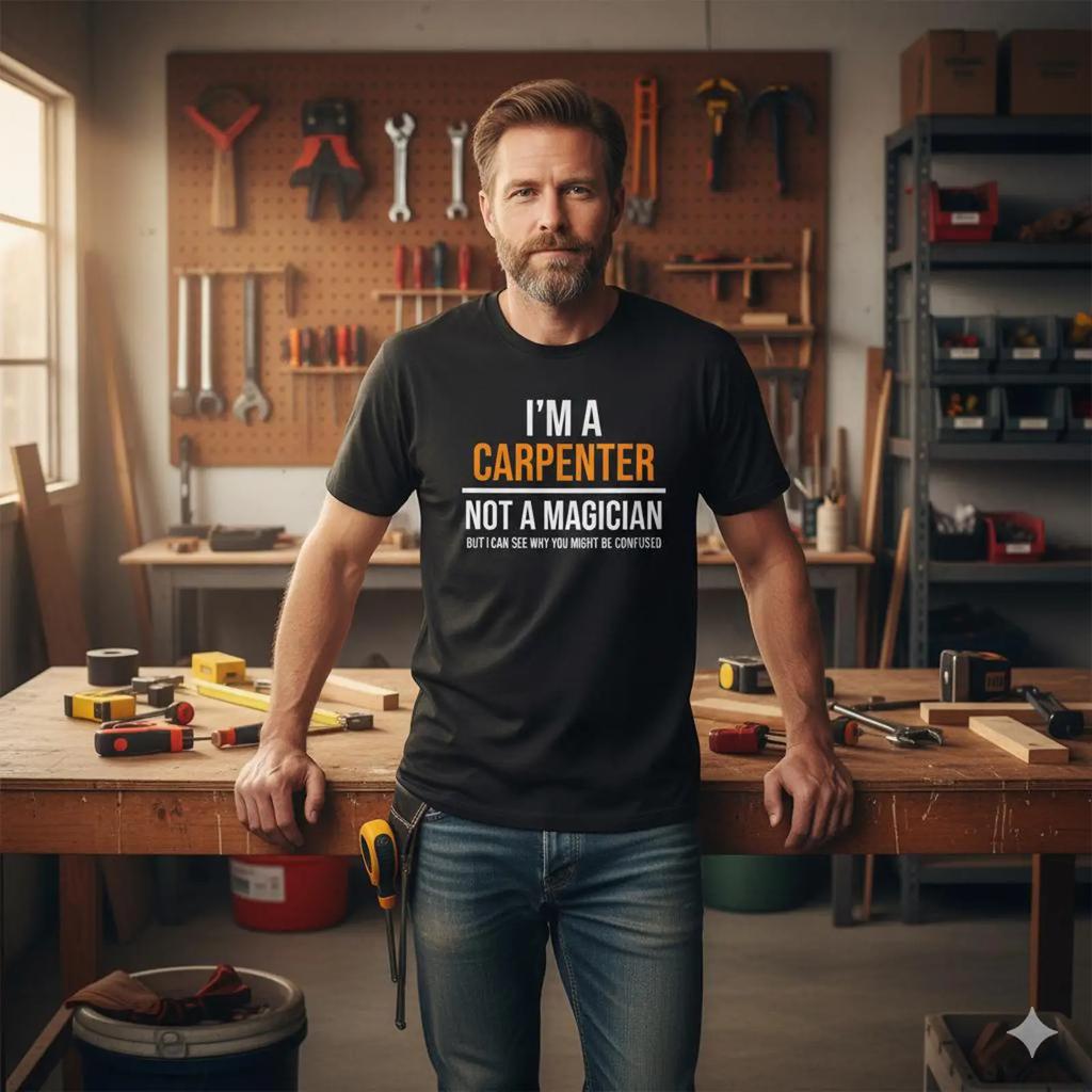 Funny Carpenter T Shirt Garunisext Dyed Humor Vintage Graphic Slightly Unisex Comfortable Breathable Casual Fashion