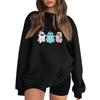 Women's Neck Long Sleeve Loose Fit Casual Sweatshirt Pullover Top with Halloween Print