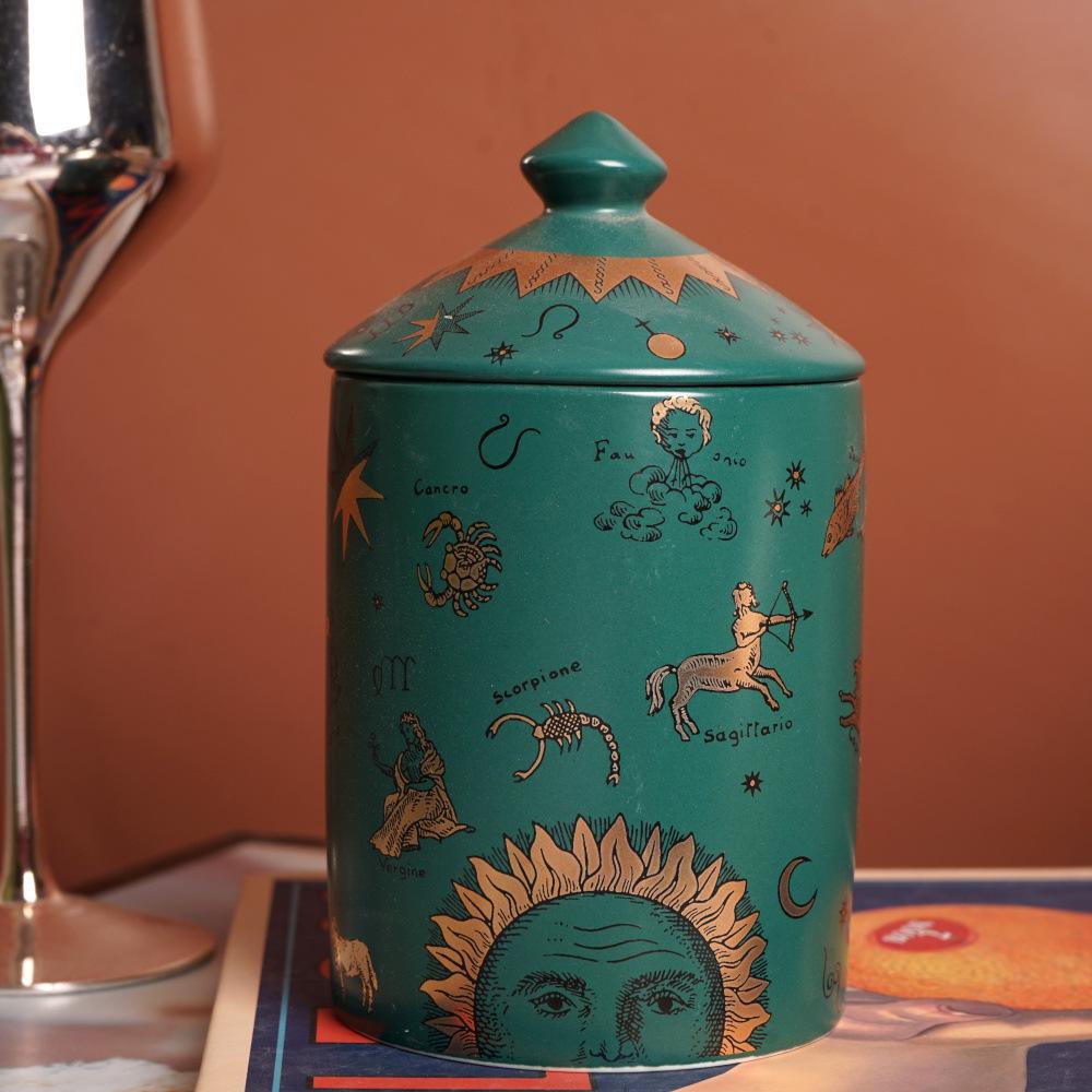 

Nordic Retro Face Ceramic Jar Storage Bottle Aromatherapy Candle Cup Shaped Face Tea Jar Storage Box Container Crafts Decoration