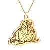 Kinitial Chubby Pacific Walrus Necklace For Men Women Stainless Steel Necklaces Chain Sea Animal Male Necklace Jewelry Gifts