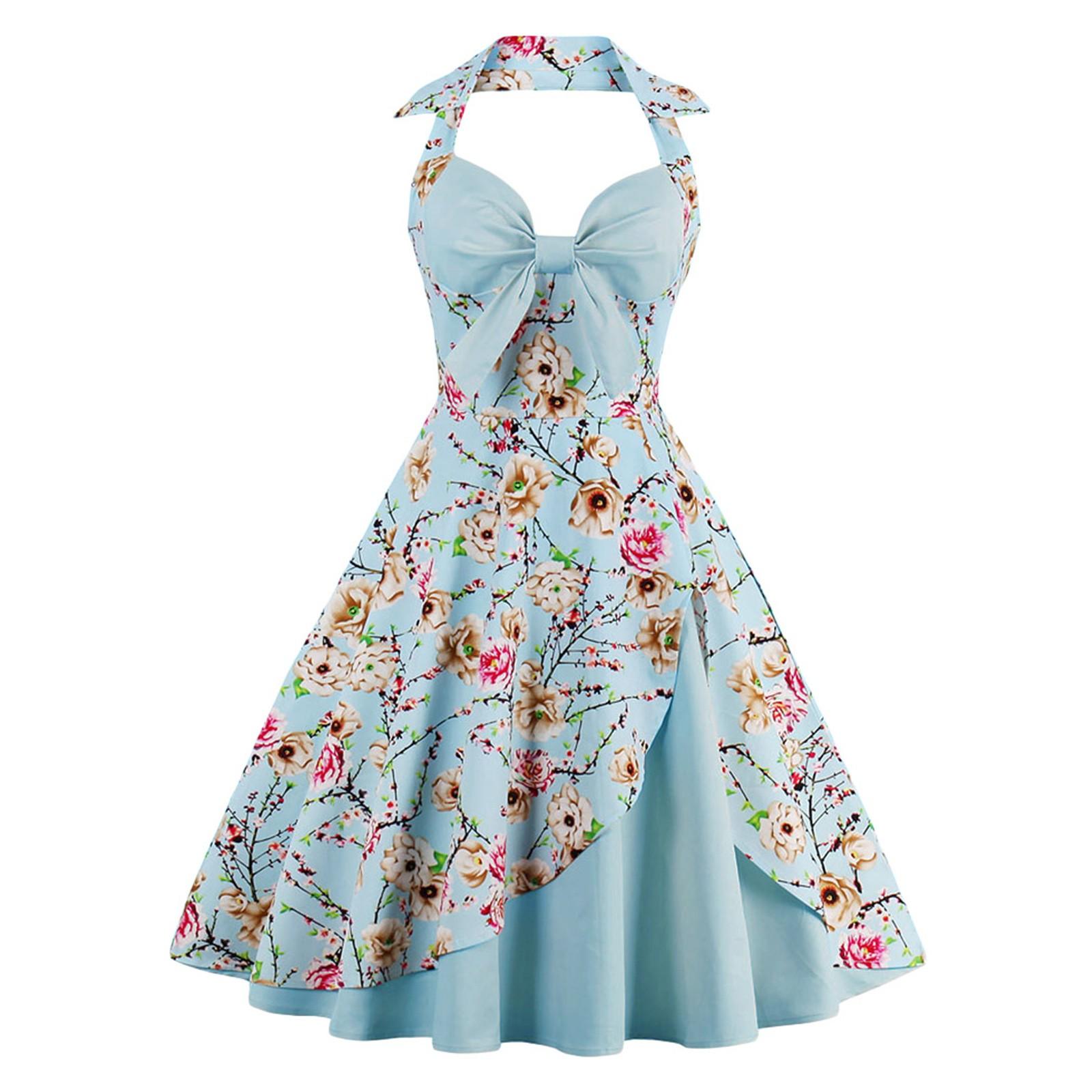 

(SU)Женское модное сексуальное платье без рукавов с отворотом и принтом с бантом