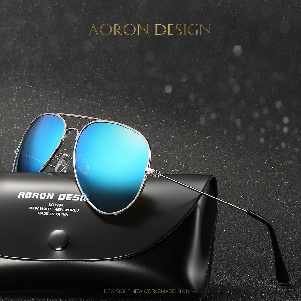 aoron Modne okulary przeciwsłoneczne z polaryzacją Kolorowy film Klasyczne okulary przeciwsłoneczne do jazdy Metalowa rama Lustrzane soczewki Okulary przeciwsłoneczne dla mężczyzn i kobiet