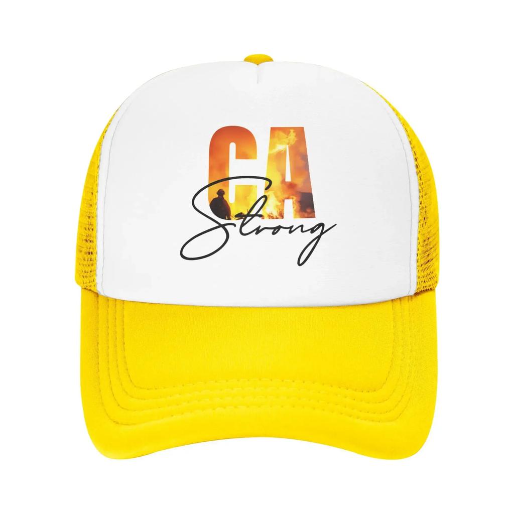 California Firefighter Strong Pool Party Mesh Baseball Caps For Womens Personalized Unisex Beach Bucket Hat Hip Hop Trucker Cap