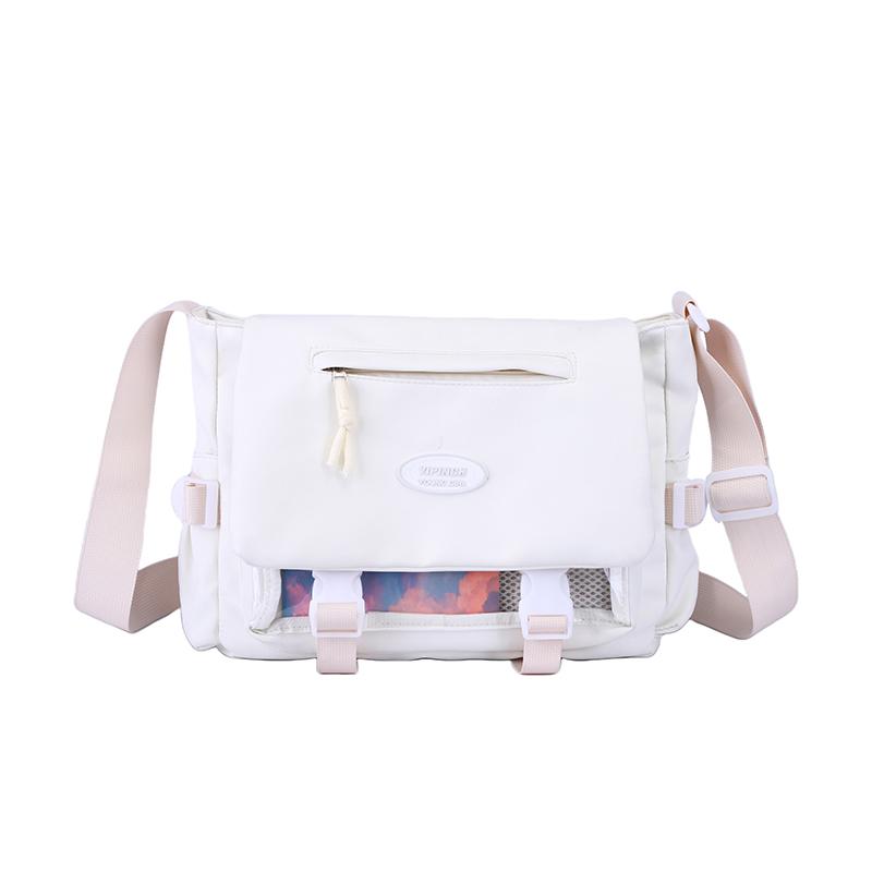 College Style Women's Crossbody Bag Student's Large Capacity Messenger Bag Color Contrast Shoulder Bag