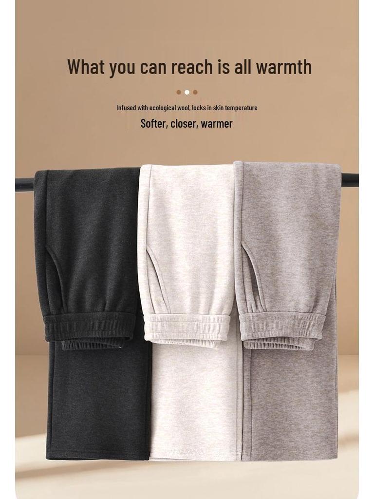 Damen Elegante High-Waist Gerade Hose mit Fleece-Futter für Herbst/Winter 2026