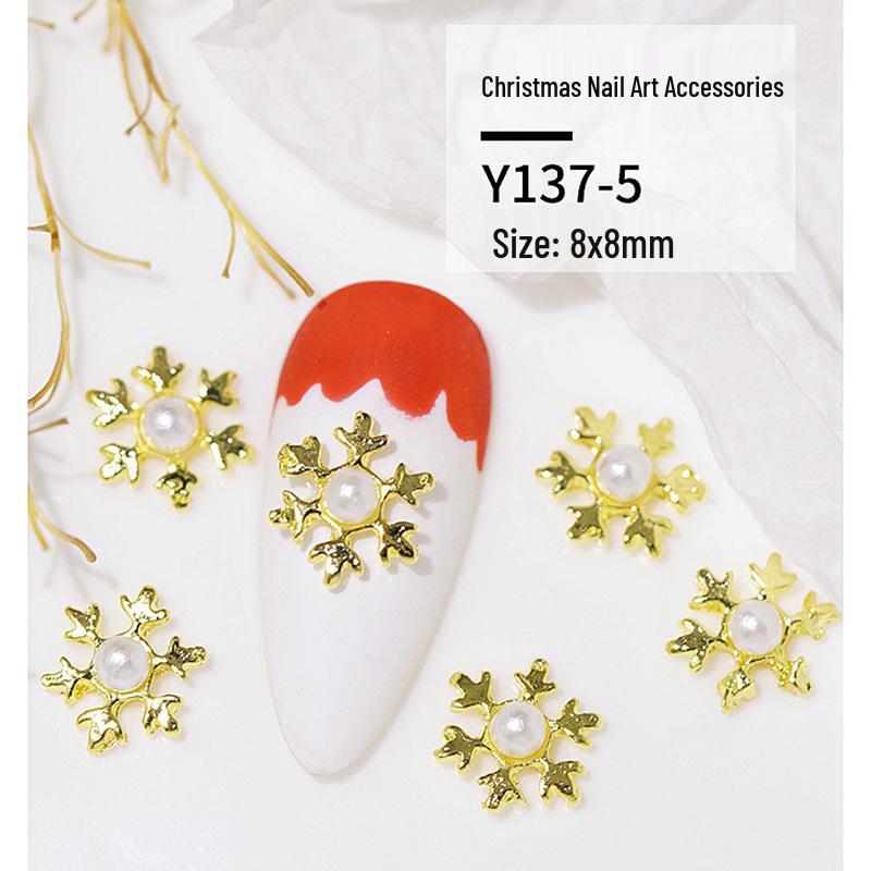 Christmas Alloy Nail Art Decor: Cartoon Santa, Bells, Reindeer, Snowflakes & Rhinestone Accessories