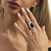 Retro Resin Acrylic Oval Stud Earrings Rings for Women Trendy Gold Color Geometric Earrings Fashion Jewelry Accessories Gift