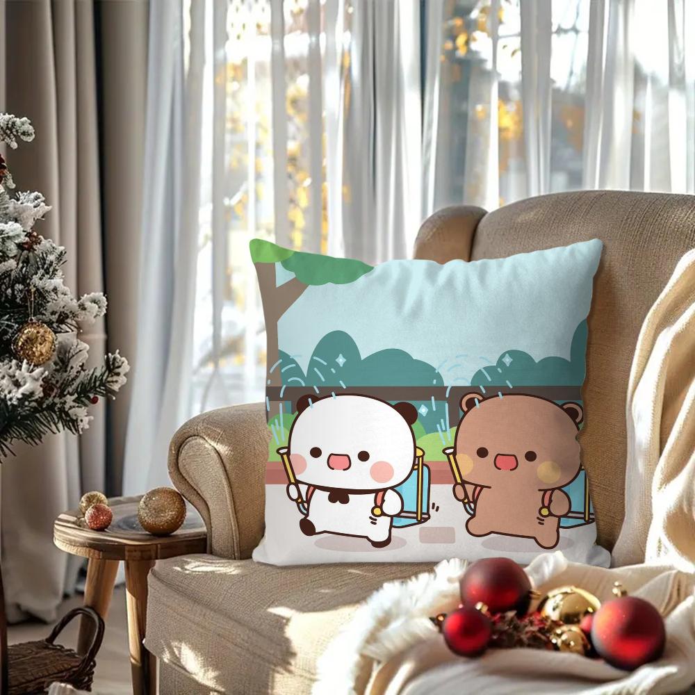 Cartoon One And Two Cloth Animation Pillow Case Square Pillow Bedroom Sofa Leisure Comfort Car Living Room Home Decoration 40X40