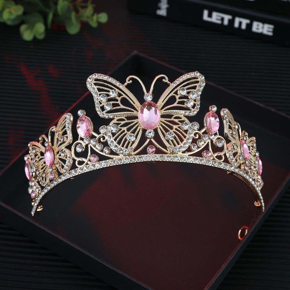 Gold Plated Bridal Tiara Crown Adjustable Fit Bridal Headpiece New Hair Crown Women