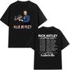 Camiseta Hip Hop Unisex Rick Astley The Reflection Tour 2026 Camisetas Gráficas Moda Vintage Camiseta de Algodón Oversize