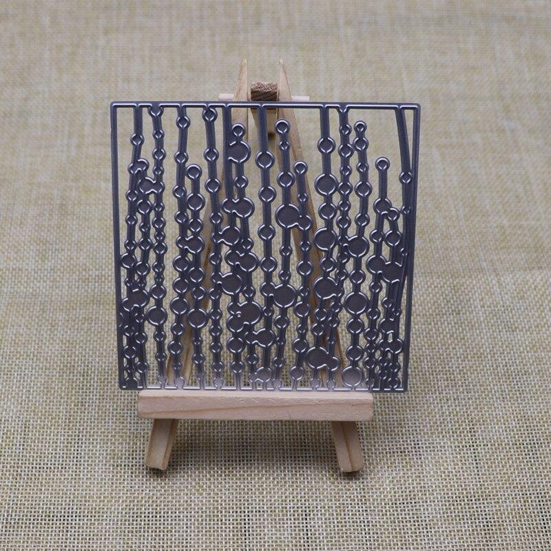 Square Frame Rain Curtain Metal Cutting Dies Scrapbooking Embossing Die Cuts Making Mold