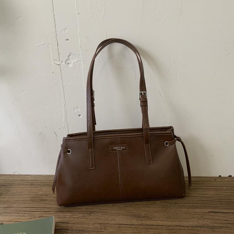 Einfache und Retro-Achseltasche, Damenmodische Hand-Schultertasche, Pendler-Achseltasche mit großem Fassungsvermögen