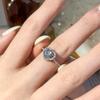 Fashion Female Rings  Sterling Silver Love Heart Shaped Zircon Adjustable Rings for Women Promise Love Wedding