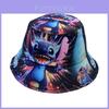 Childrens Sun Protection Cap With Large Brim And Stitch Print Design For Summer Outdoor Play